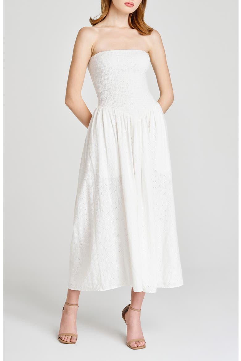 x Style by COCO! Melody Convertible Strapless Eyelet Dress, Alternate, color, IVORY
