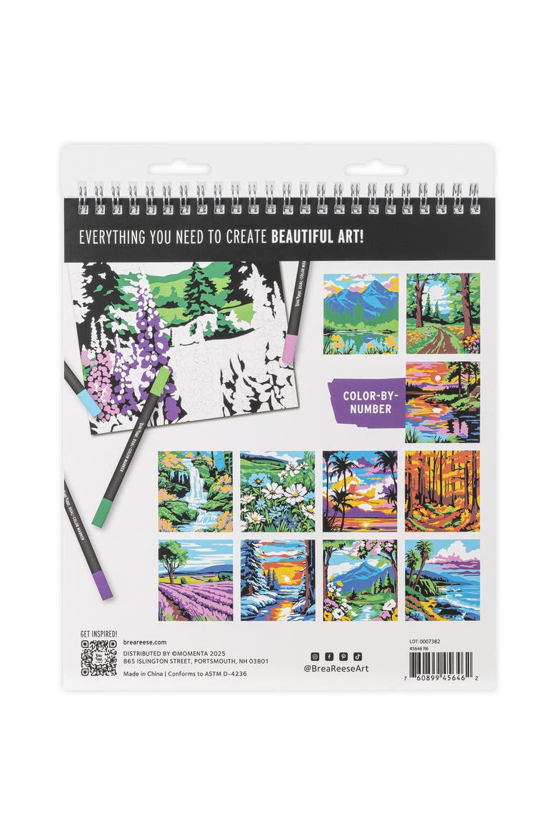 Marker Color by Number Kit Mountain Landscapes, Alternate, color, Multicolored