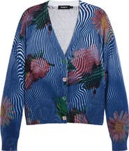 Desigual Floral V-Neck Cardigan