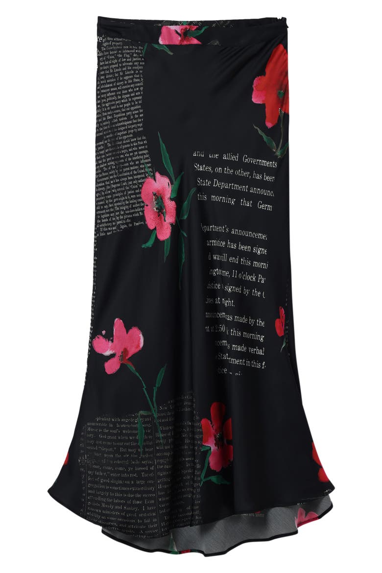 Text Slip Midi Skirt, Alternate, color, BLACK