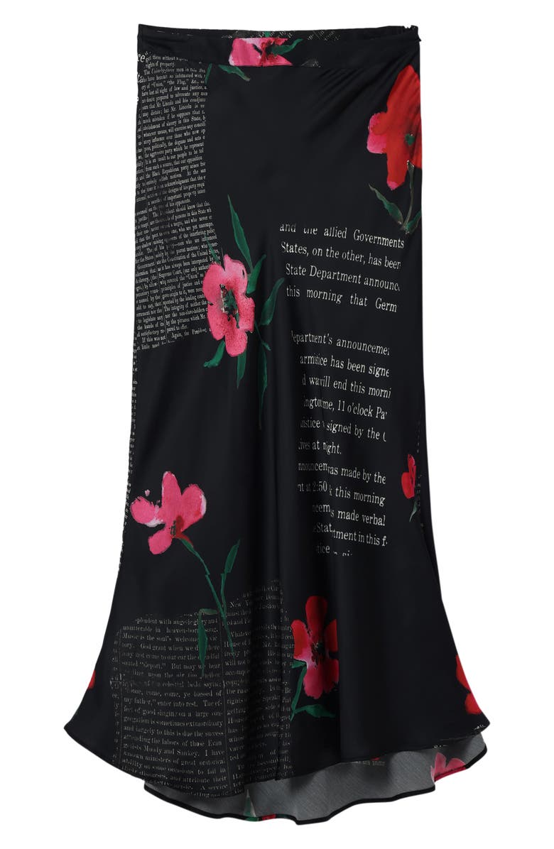 Desigual Text Slip Midi Skirt, Alternate, color, Black