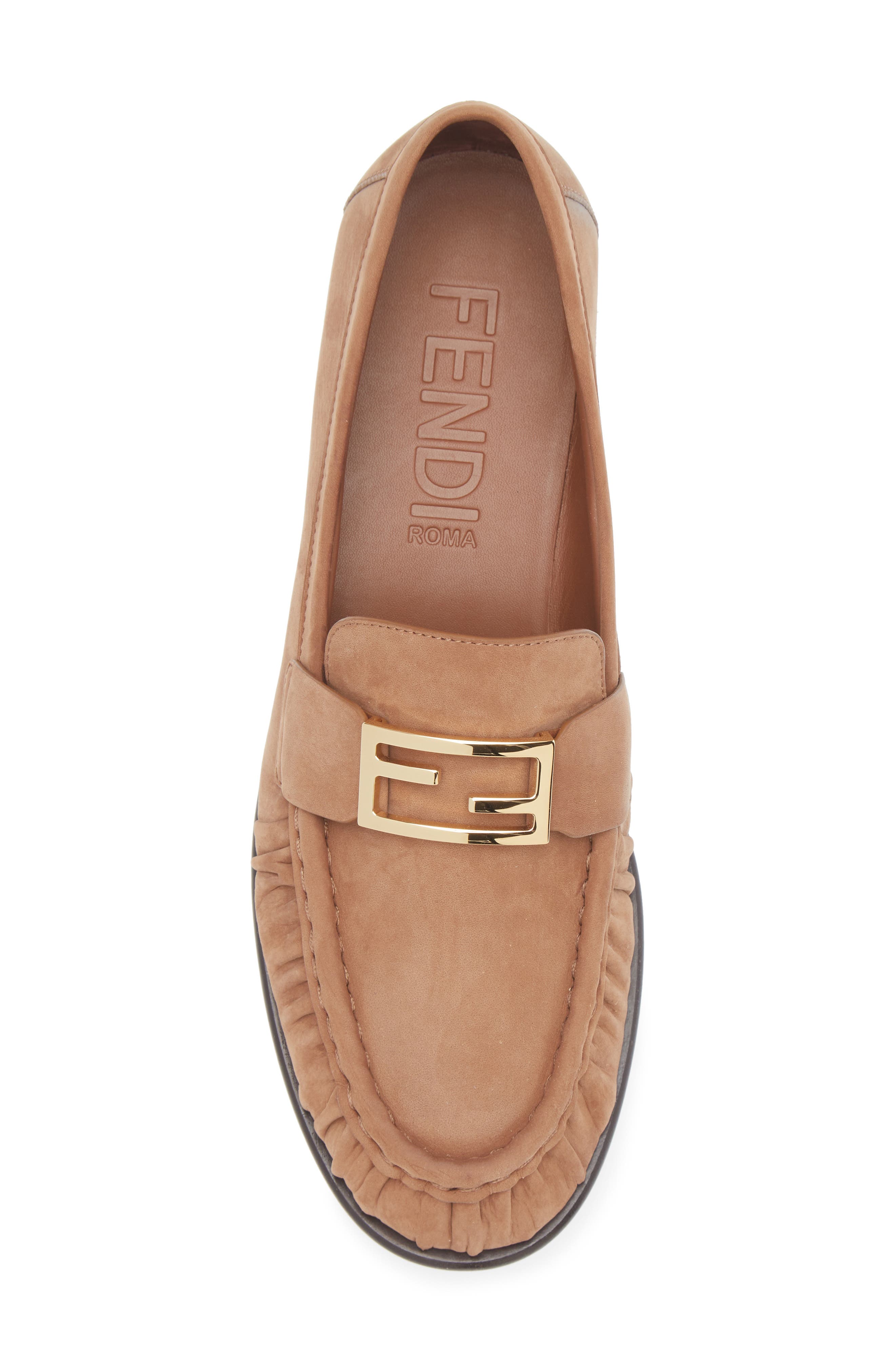 Fendi Baguette Loafer, Alternate, color, Brown