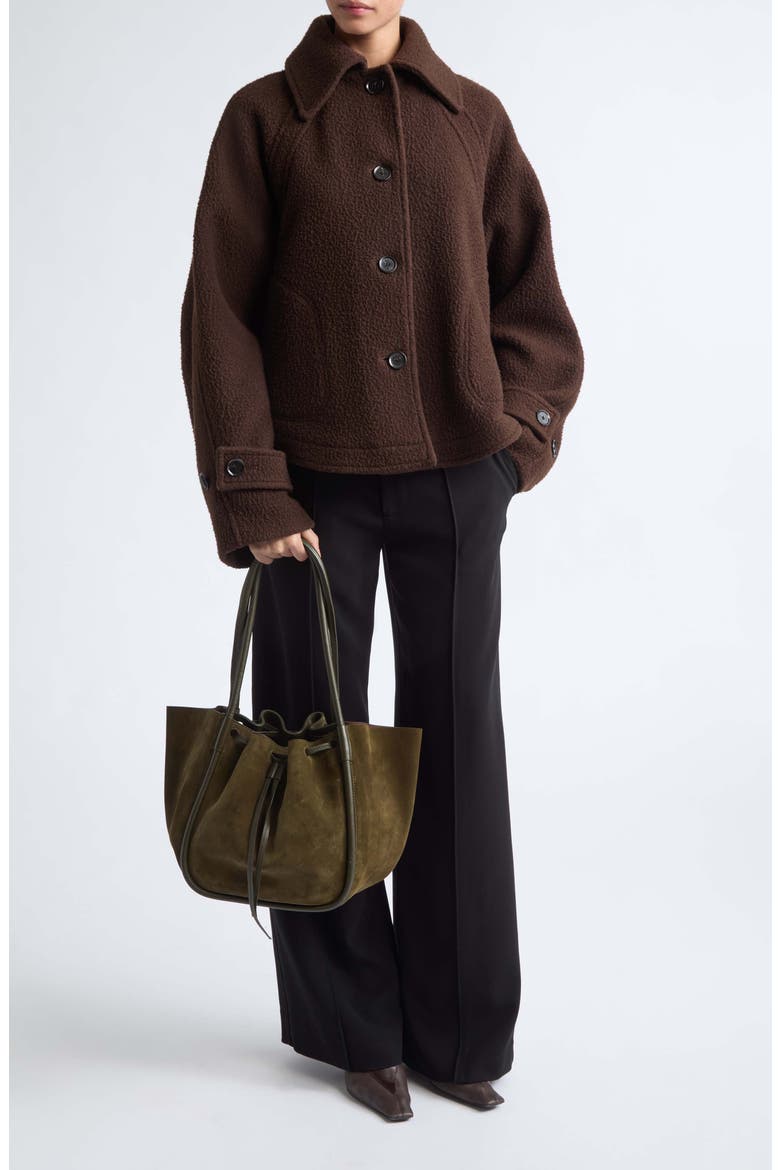Clarice Casentino Wool Blend Jacket, Alternate, color, DARK BROWN