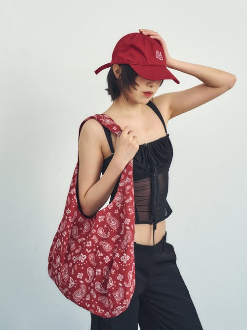 Lost Pattern Nyc "paisley" Cotton Hobo Shoulder Bag In Multi