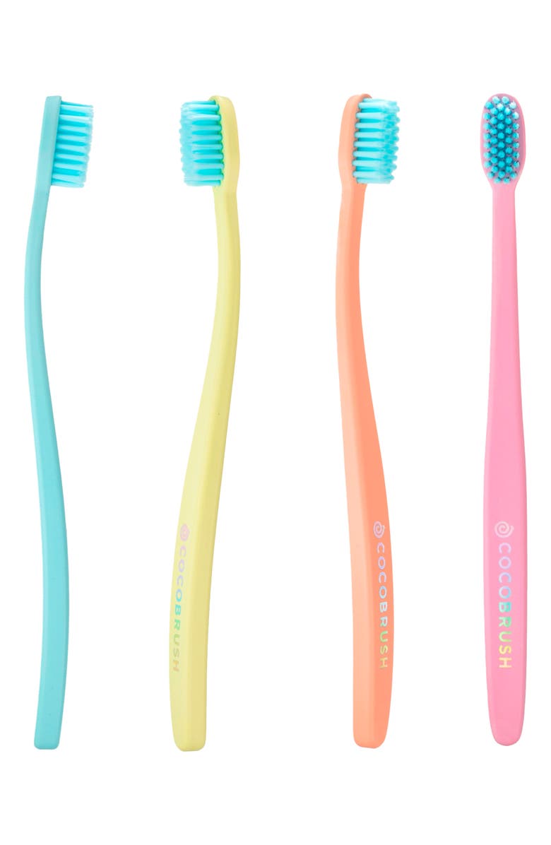 COCOLAB Cocobrush 4-Pack Rainbrow Toothbrush Set, Alternate, color,