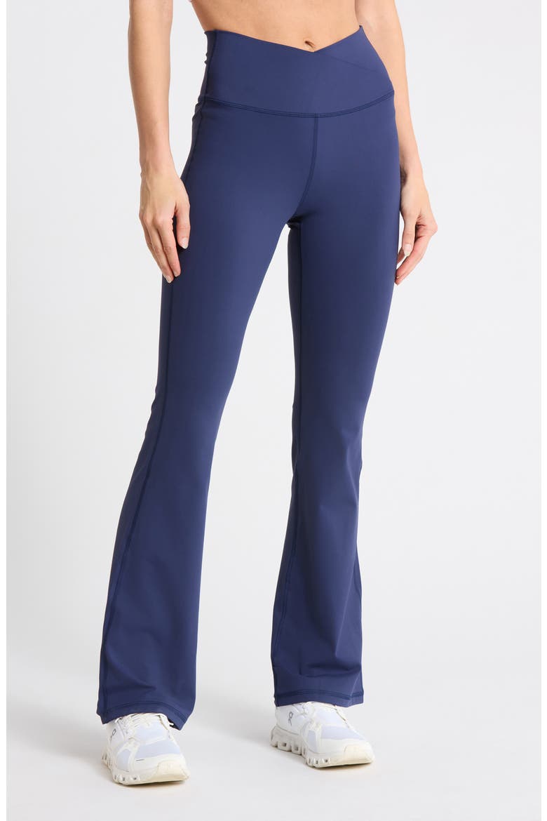 Superflex Madison Crossover Flared Leggings, Main, color, NAVAL BLUE