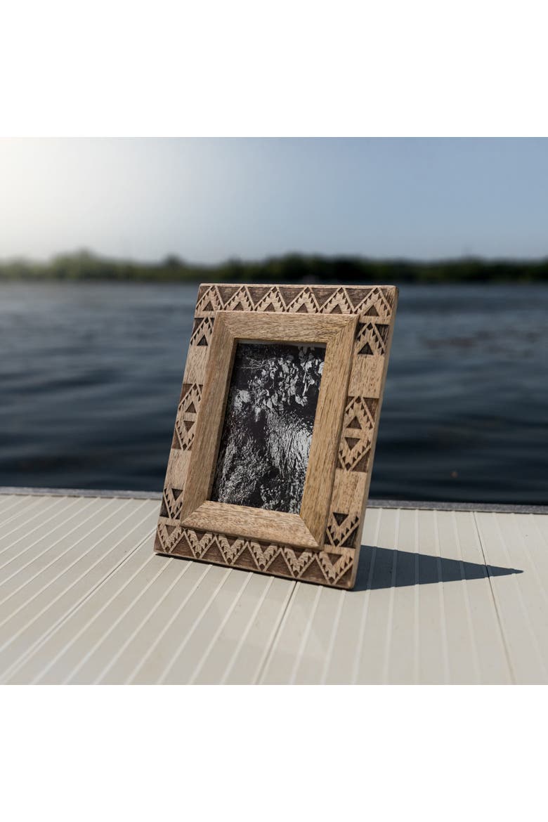 4x6 Brown Western Picture Frame Mango Wood MDF & Glass, Alternate, color, Brown