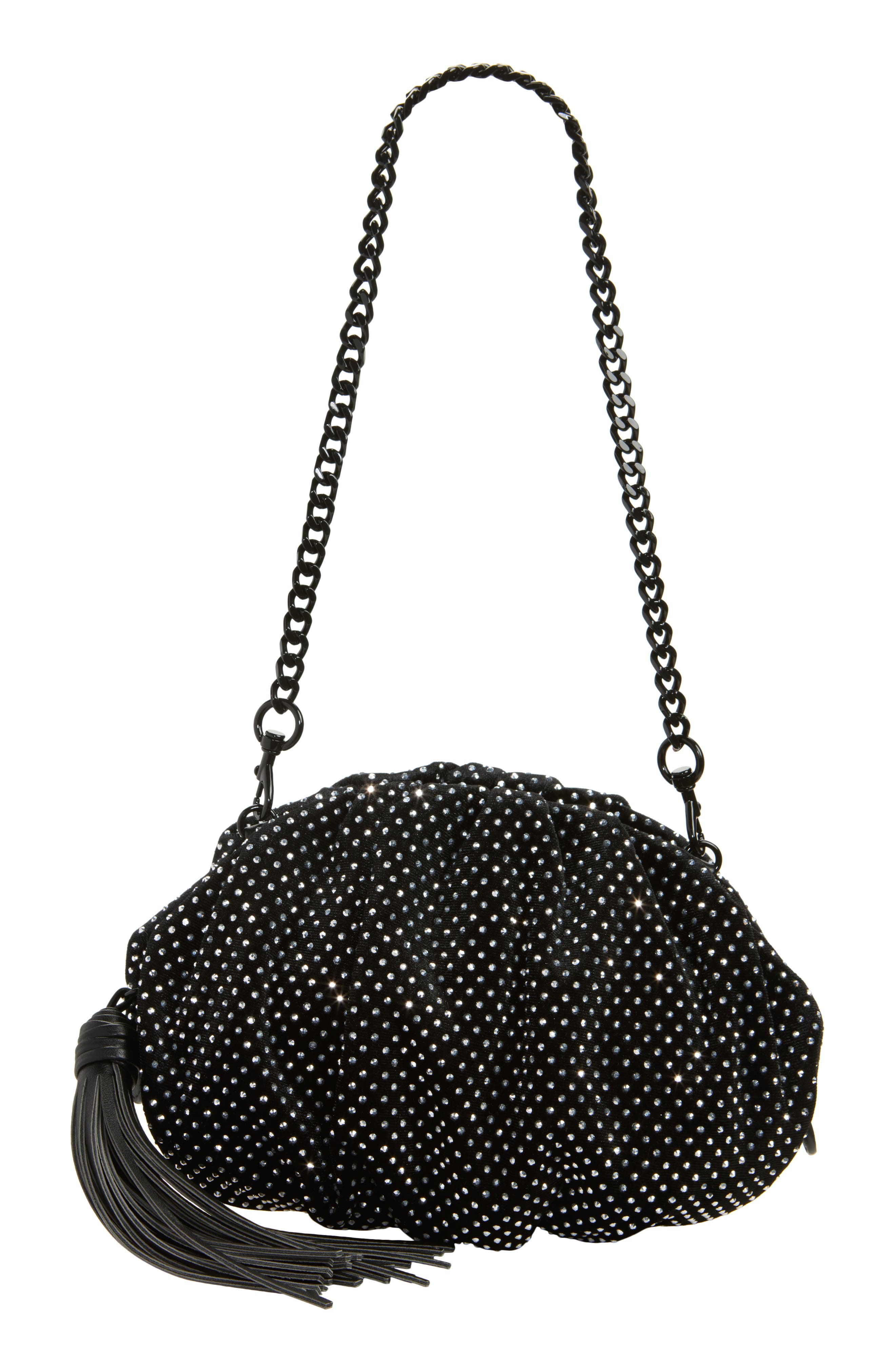 Rebecca Minkoff Small Ruched Clutch, Main, color, Black