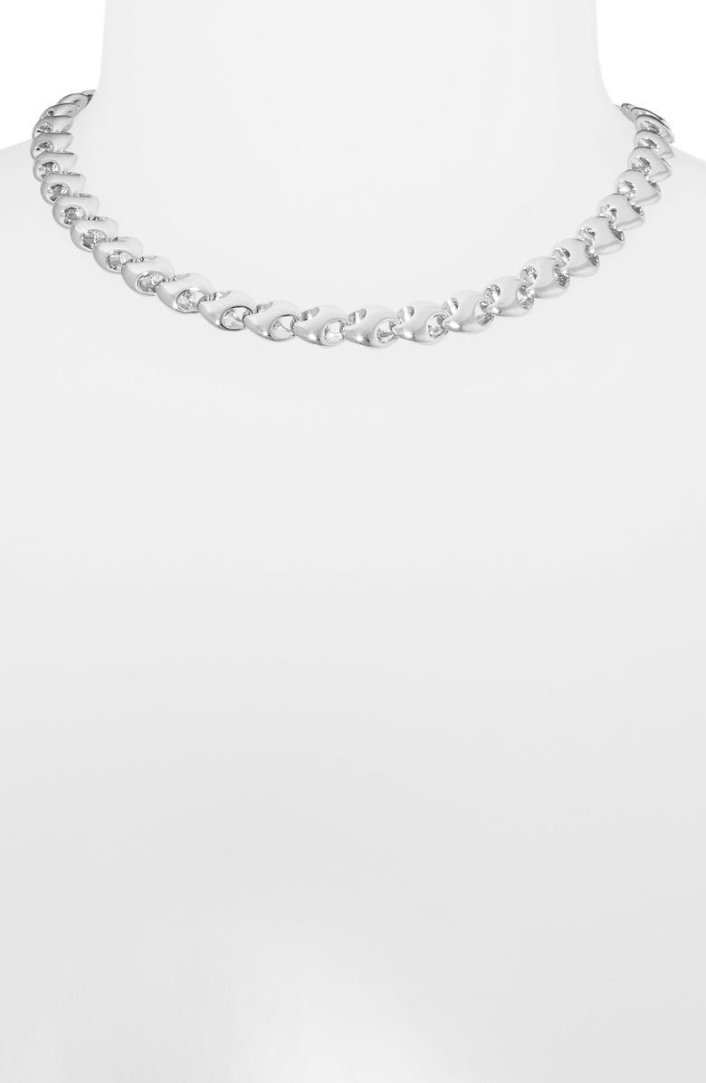 Open Edit Interlocked Link Necklace, Alternate, color, Silver