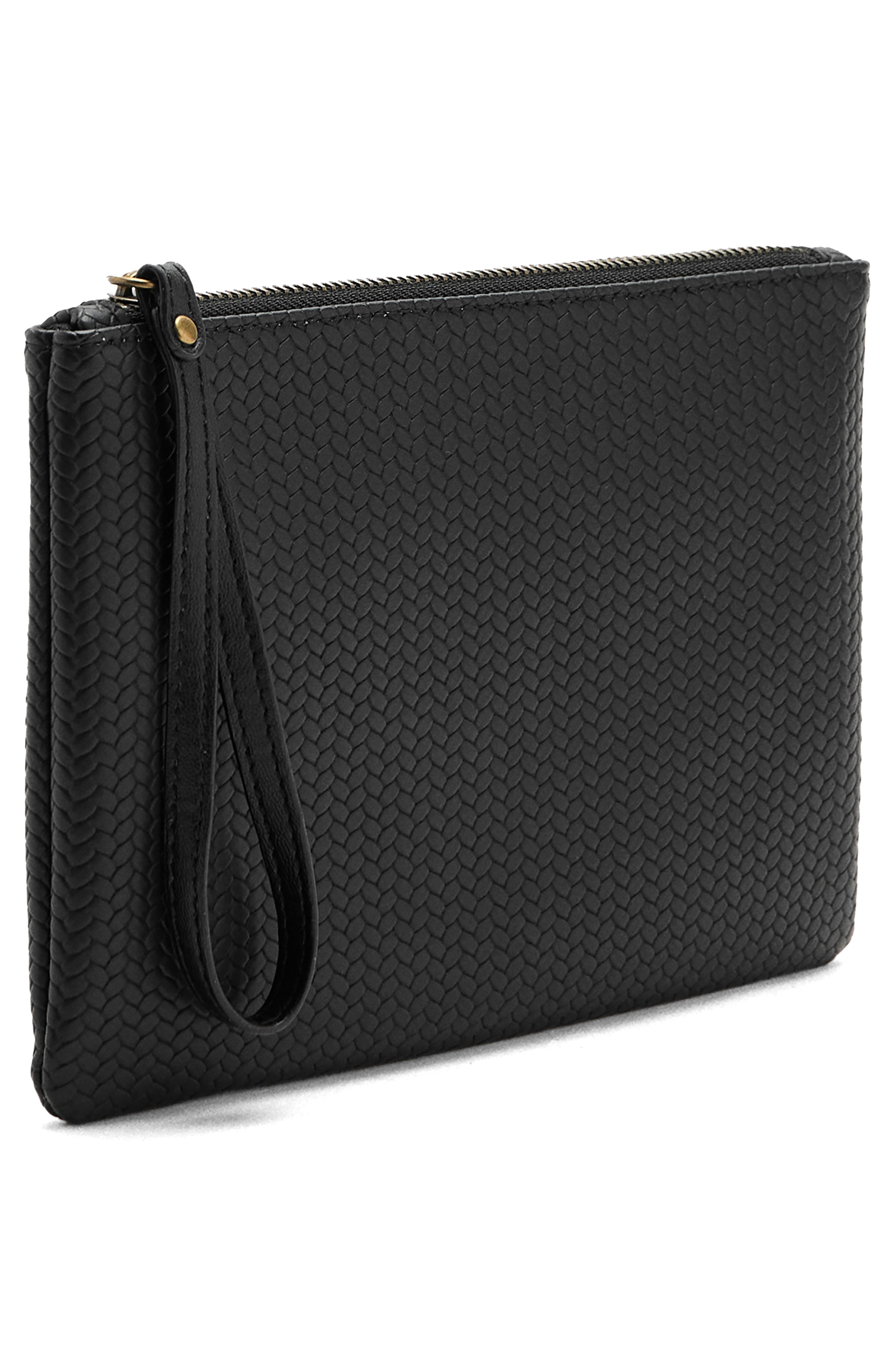 MANGO TEEN Braided Faux Leather Wrislet, Alternate, color, Black