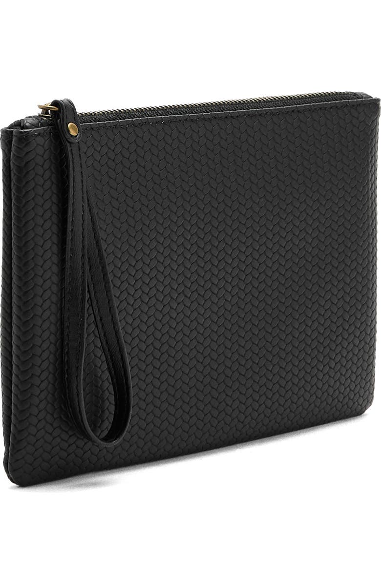 MANGO TEEN Braided Faux Leather Wrislet, Alternate, color, Black