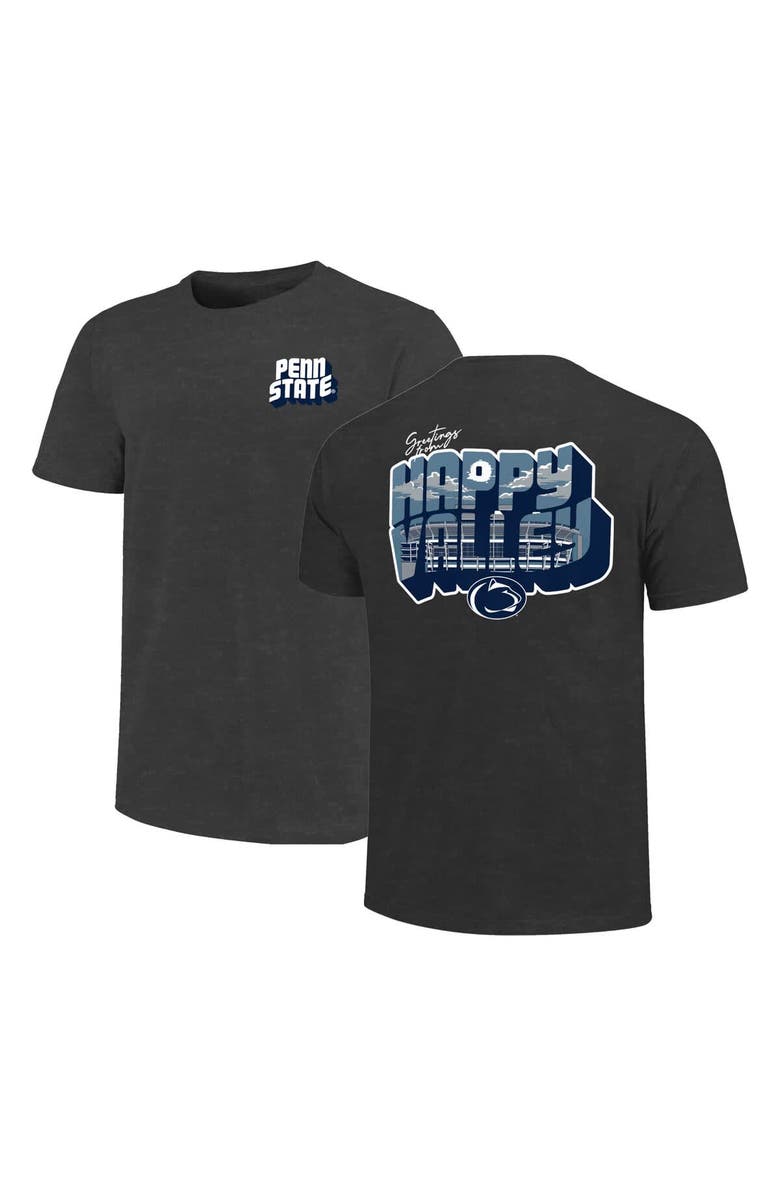 IMAGE ONE Men's Charcoal Penn State Nittany Lions Big & Tall Welcome Postcard Hyper Local Core T-Shirt, Main, color, Charcoal