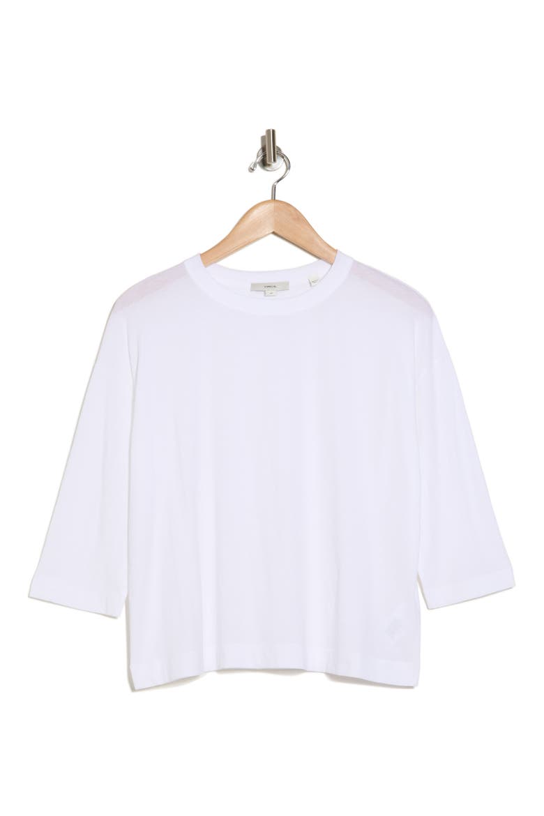 Bracelet Sleeve Boxy Cotton Top, Alternate, color, OPTIC WHITE