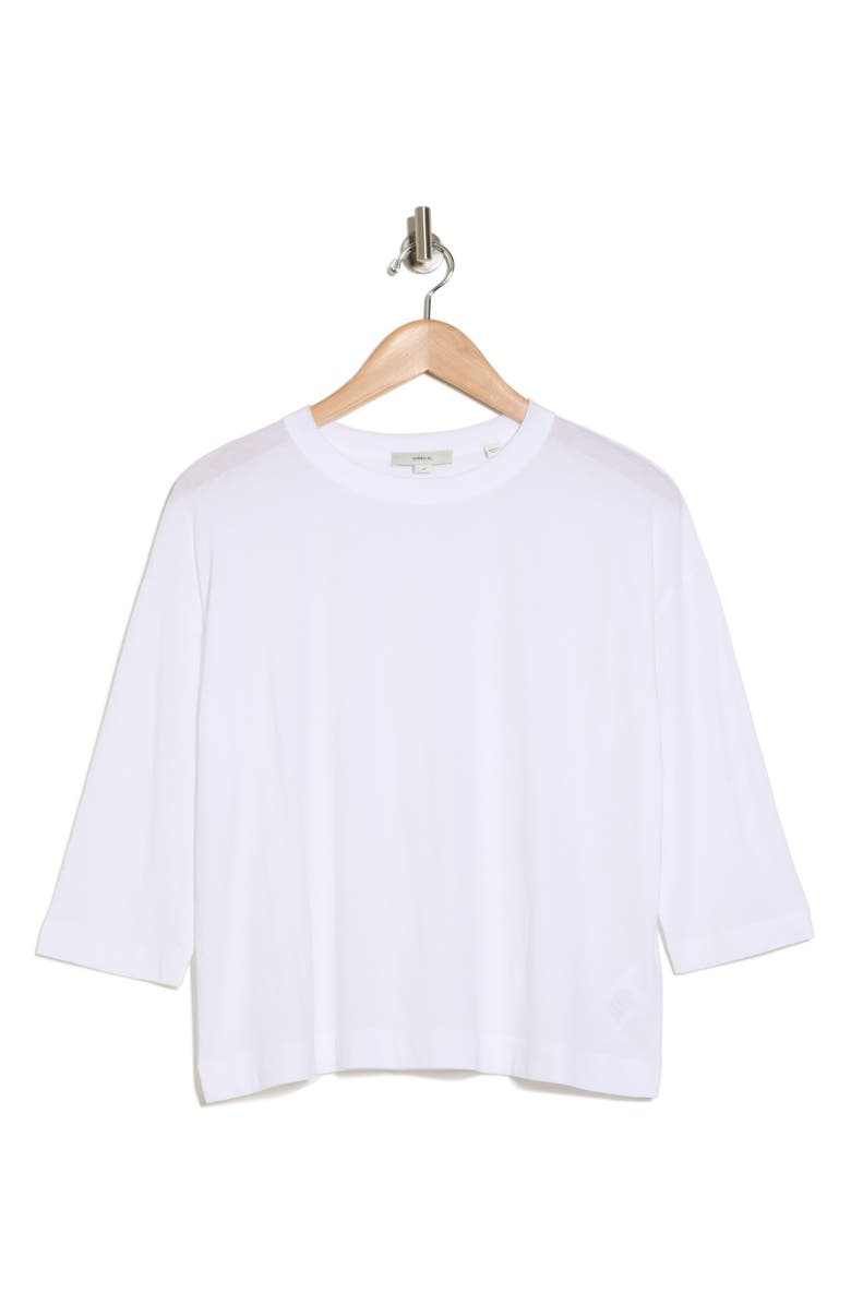 Vince Bracelet Sleeve Boxy Cotton Top, Alternate, color,