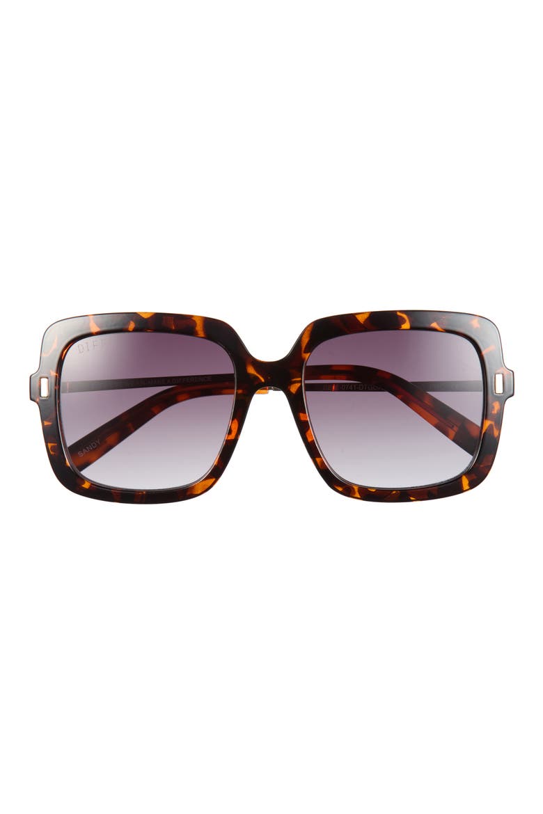 54mm Square Sunglasses, Main, color, DARK TORTOISE GREY GRADIENT