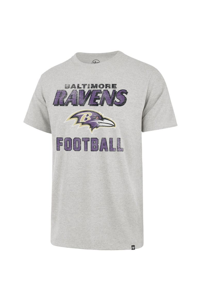 Men's '47 Heathered Gray Baltimore Ravens Dozer Franklin Lightweight T-Shirt, Alternate, color, Gray