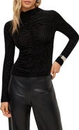 FIFTEEN TWENTY Velvet Burnout Ruched Top