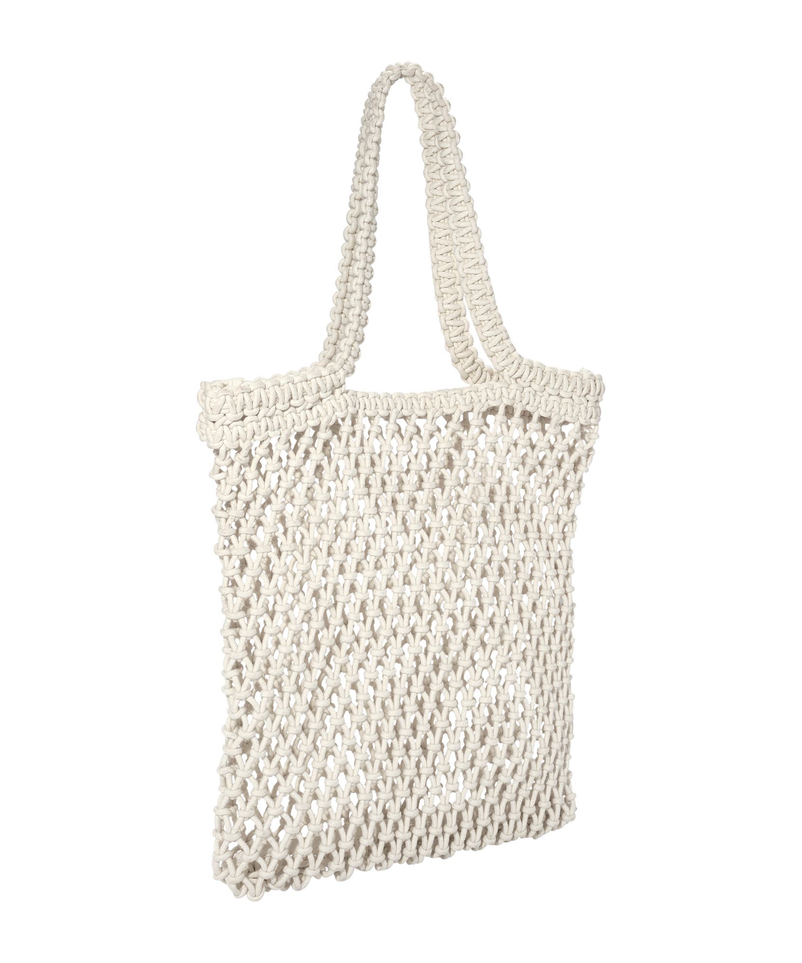 Sunwashed Macrame Tote, Main, color, Cream