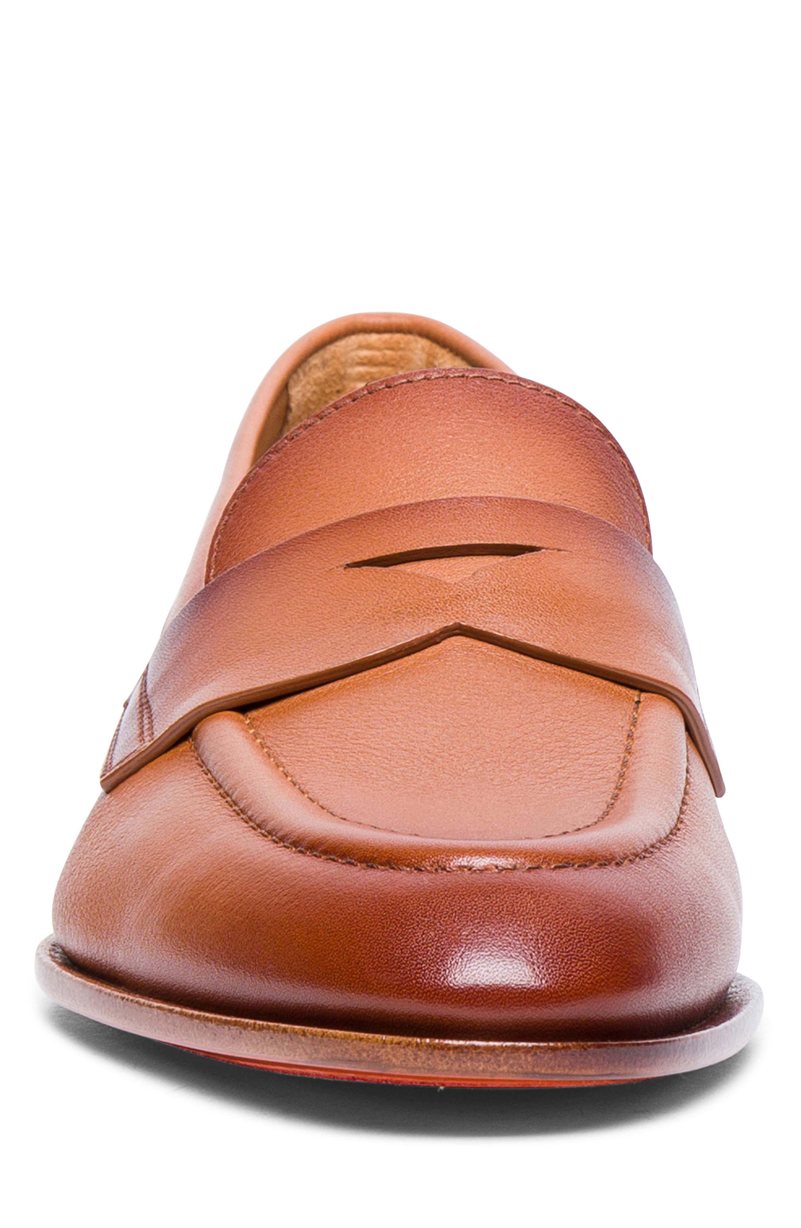 Leather Penny Loafer, Alternate, color, BROWN