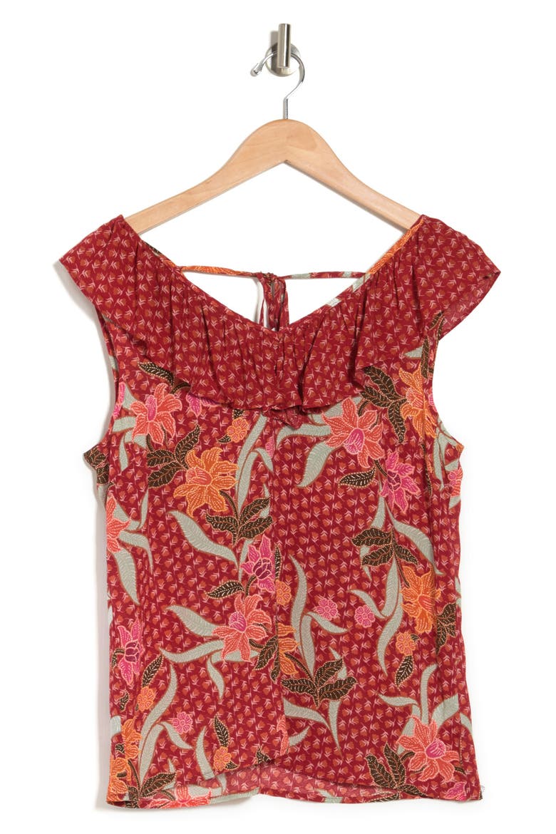 Double V Tie Back Top, Alternate, color, K716 RED