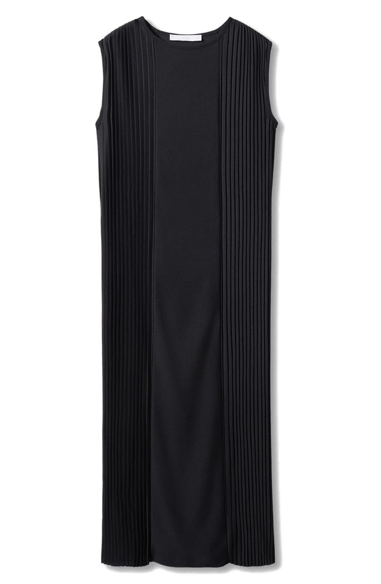 MANGO Pleated Sleeveless Midi Dress, Alternate, color, 