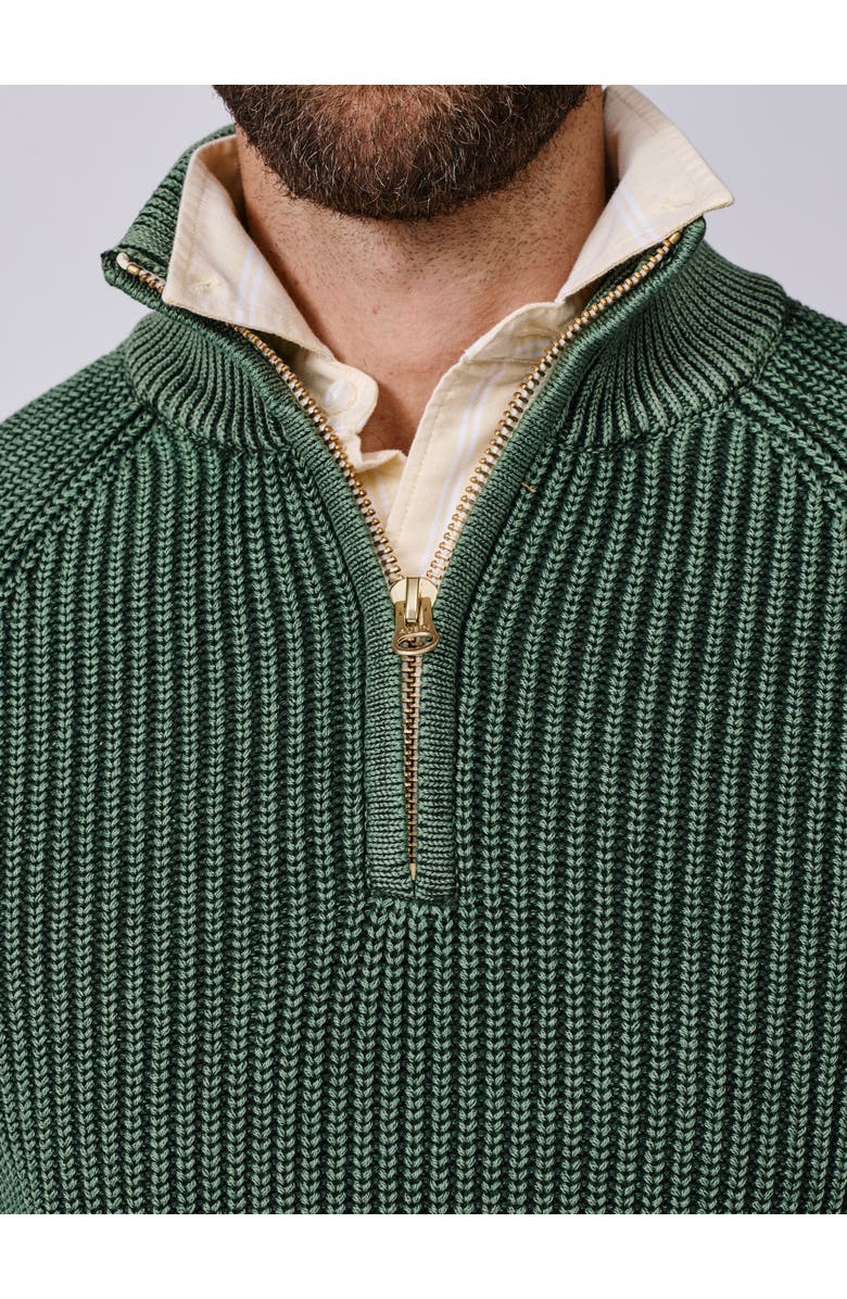 Aubin Martin Zip Neck Long Sleeve Jumper, Alternate, color, Khaki