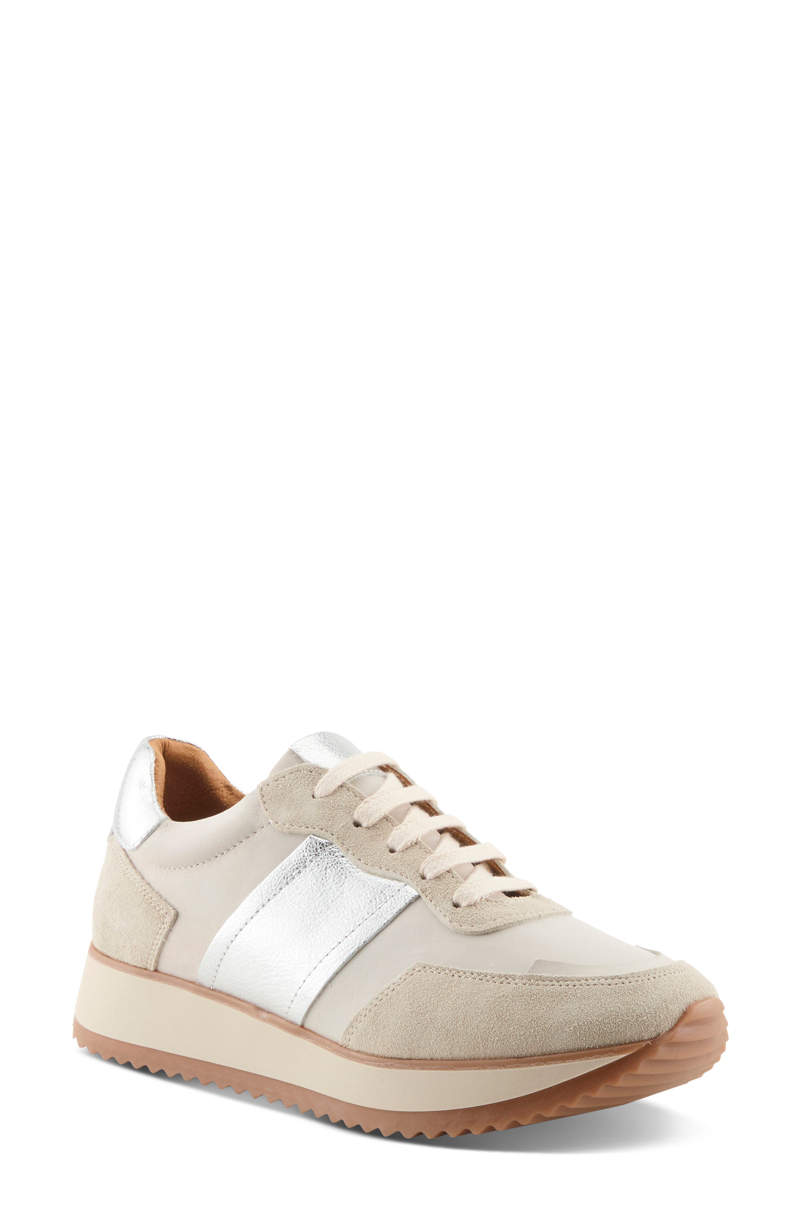 Spring Step Compter Sneaker, Main, color, Off White Suede