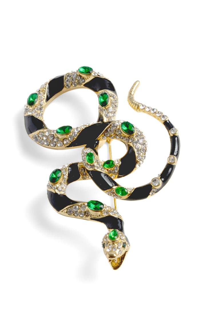 Bejewelled Snake Brooch, Alternate, color, Bejewelled Snake
