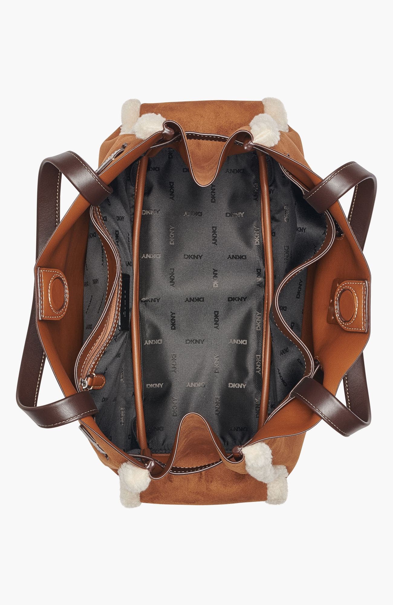 Bryar Large Contrast-Trim Satchel, Alternate, color, Walnut