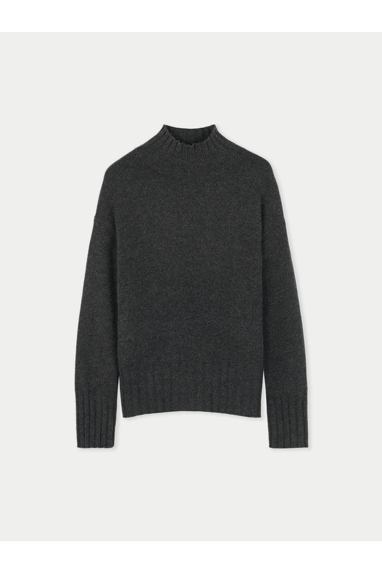 Relaxed-Fit Cashmere Turtleneck, Alternate, color, charcoal