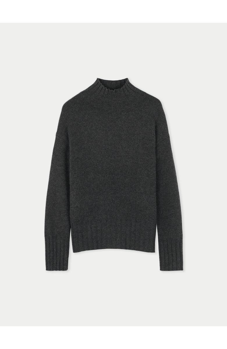 GOBI Mongolian Cashmere Relaxed-Fit Cashmere Turtleneck, Alternate, color, Charcoal