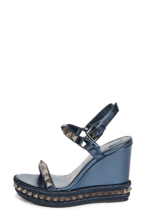 Christian Louboutin Pyraclou Wedge Sandal In Blue