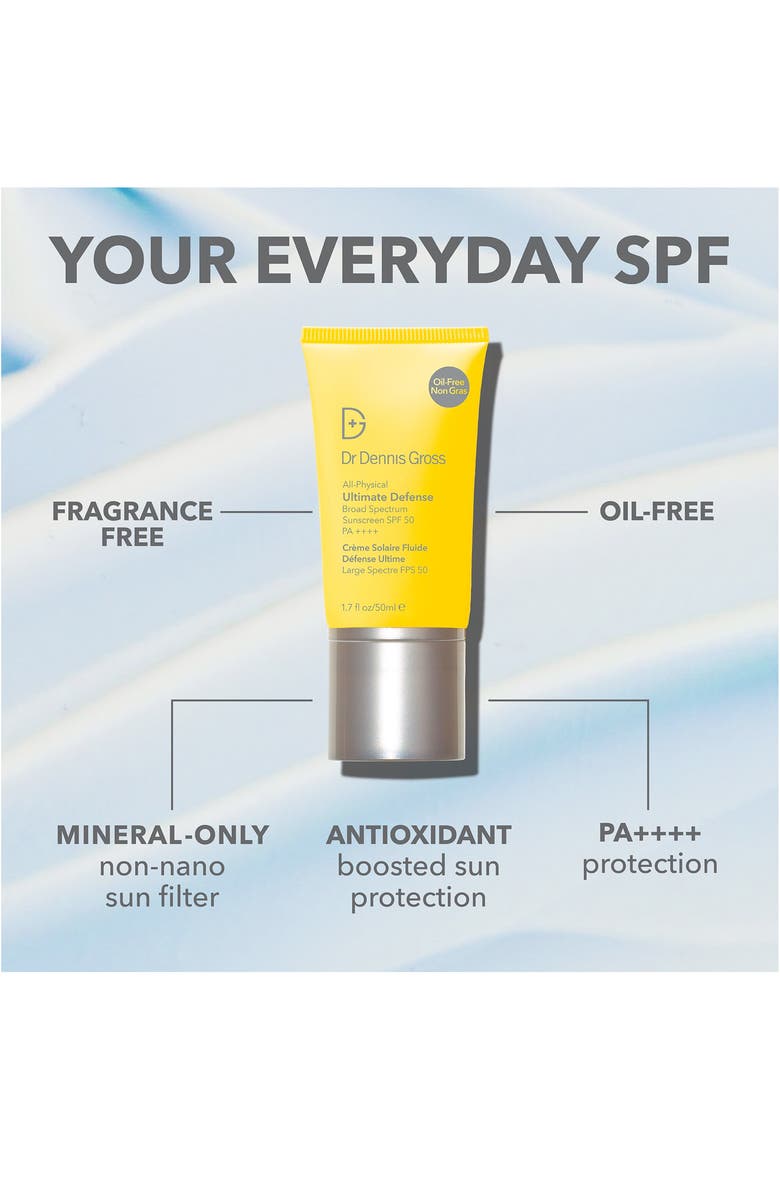 Dr. Dennis Gross Skincare All-Physical Ultimate Defense Broad Spectrum Sunscreen SPF 50 PA++++, Alternate, color,