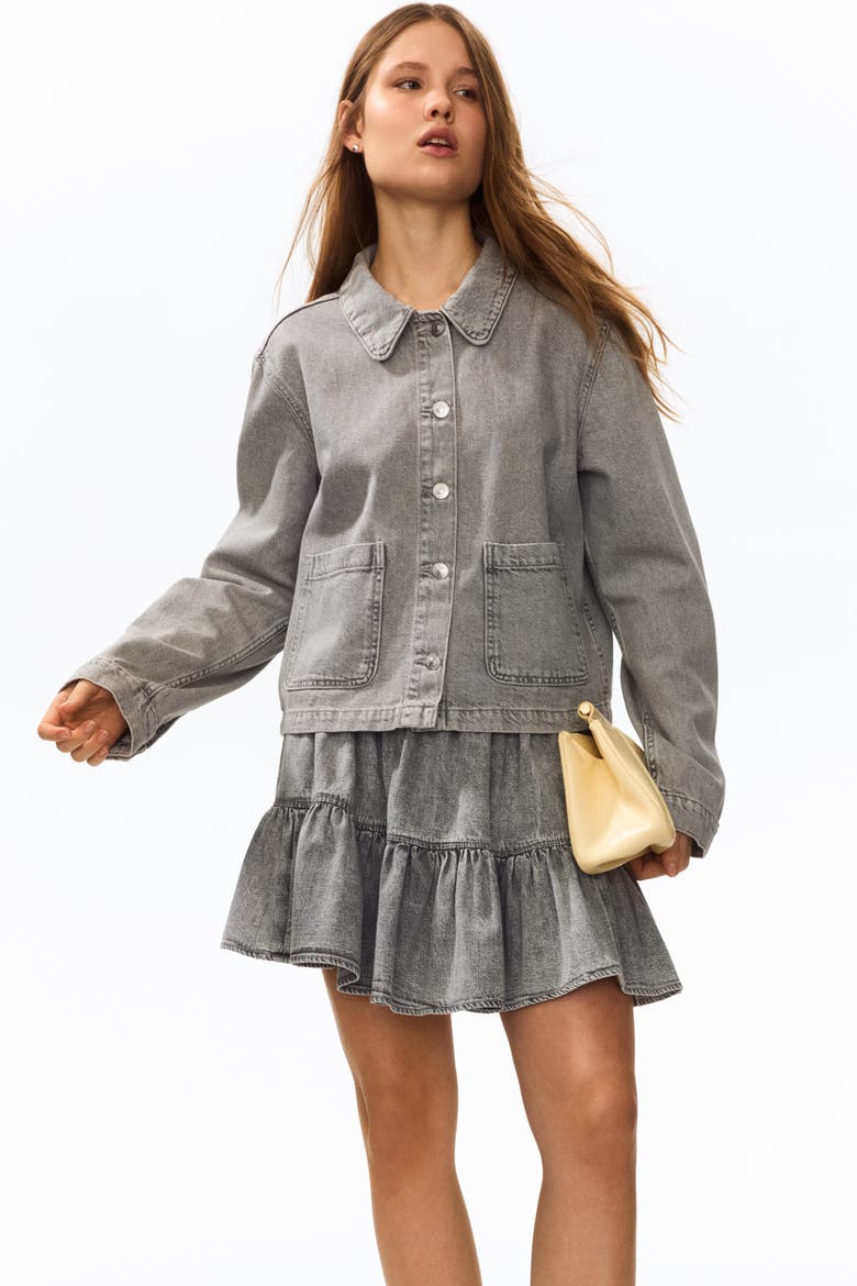 Denim Jacket, Main, color, Light denim gray