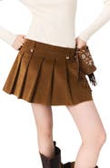 maje Pleated corduroy mini skirt