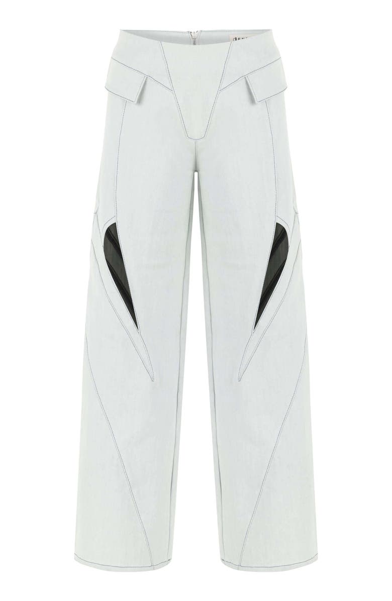 Jendue US Myla Light Denim Jean - Unique Cut-Outs & Wide Leg, Alternate, color, Iced Blue