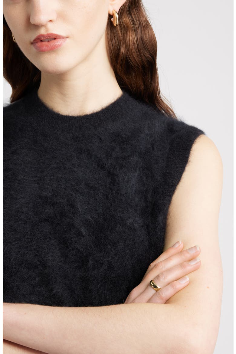 Brushed Cashmere Sweater Vest, Alternate, color, BLACK ROCK