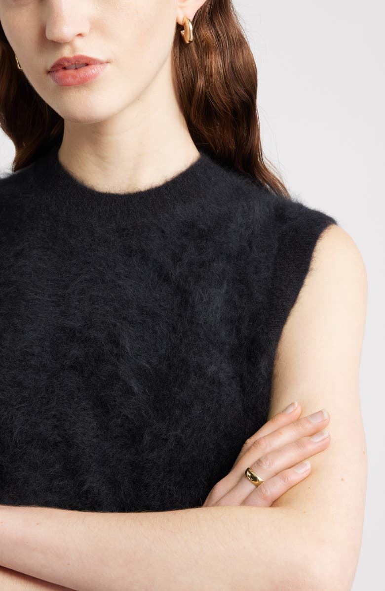 Nordstrom Brushed Cashmere Sweater Vest, Alternate, color, Black Rock