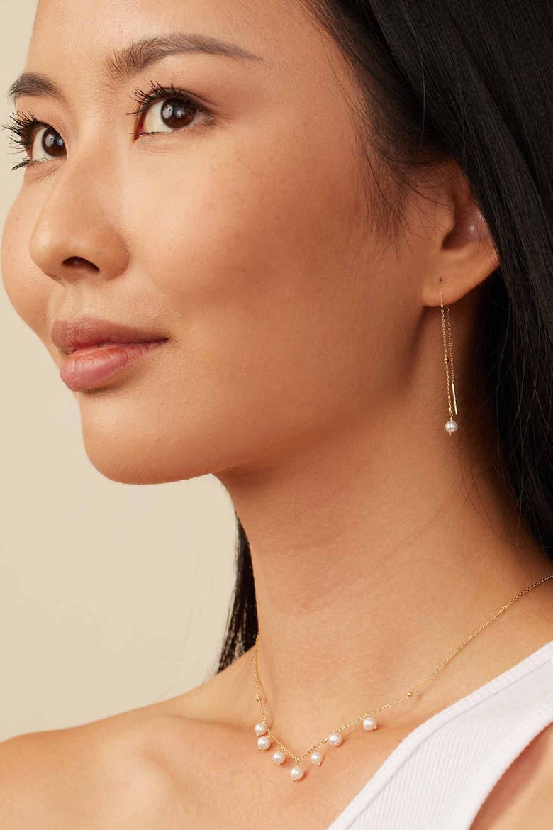 14K Yellow Gold Pearl Girl Station Necklace, Alternate, color, Yellow Gold