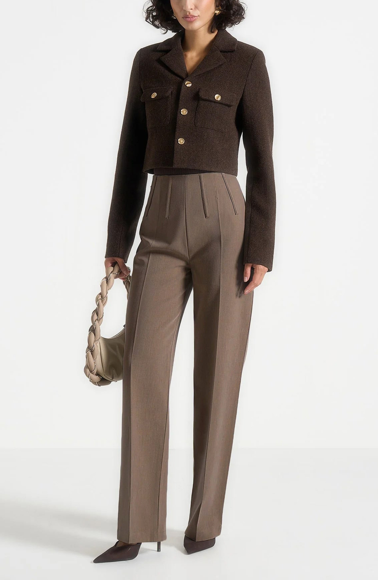 Manière De Voir Daphina Tailored Wool Jacket, Alternate, color, Brown