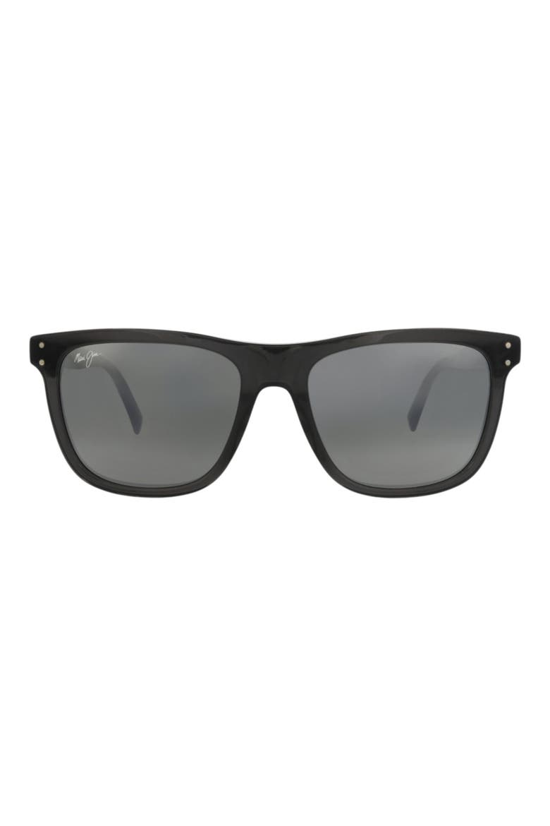 56mm Polarized Bi-Gradient Square Sunglasses, Main, color, GREY GREY GREY