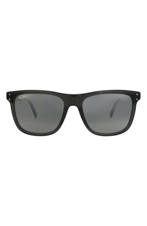 56mm Polarized Bi-Gradient Square Sunglasses