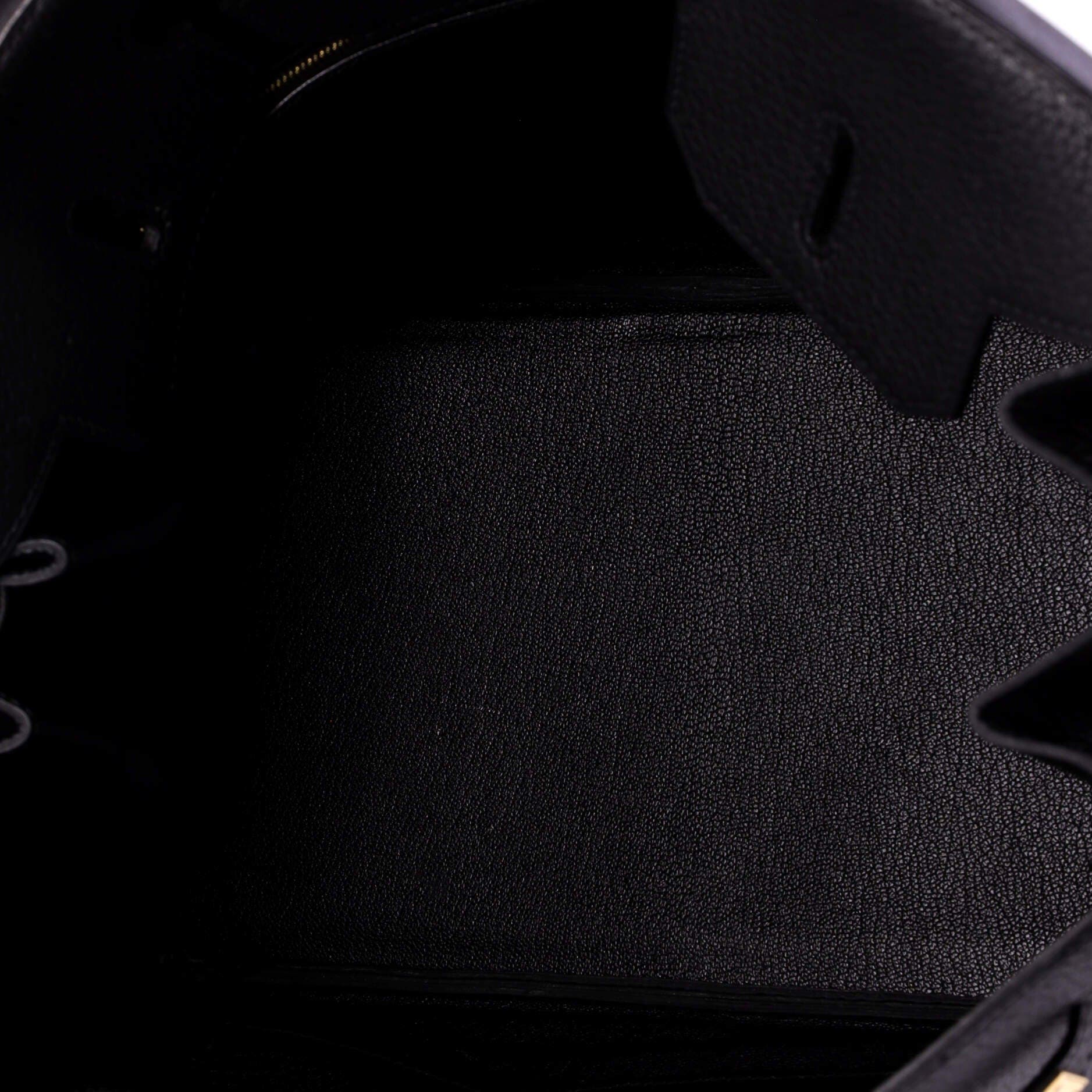 Pre-Owned Hermes Birkin Handbag Black Fjord with Gold Hardware 35, Alternate, color, 