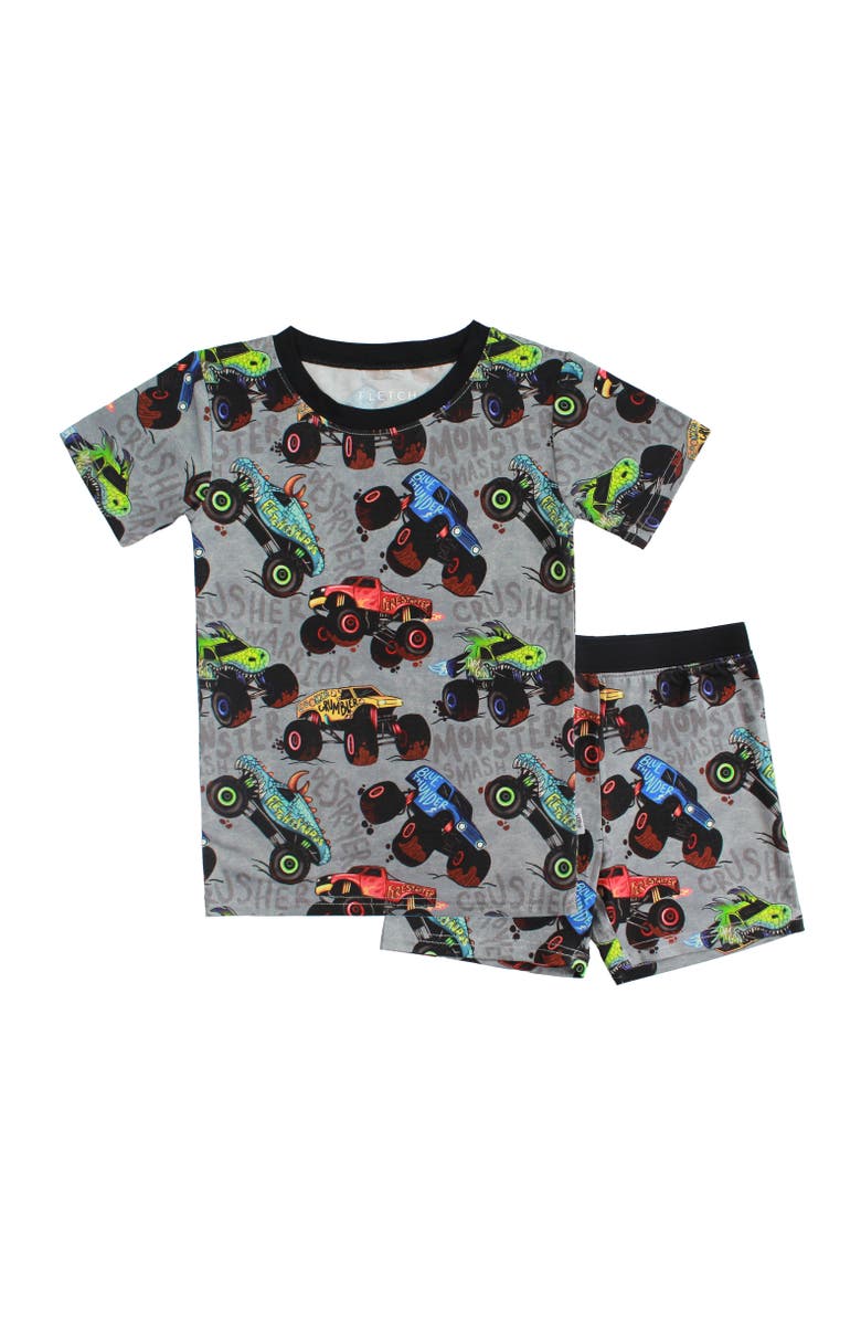 Fletch Monster Jammies 2 Piece Shorts Set, Main, color, Gray