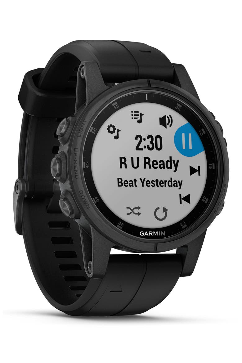 fenix® 5S Plus Sapphire Premium Multisport GPS Watch, 42mm, Alternate, color, BLACK