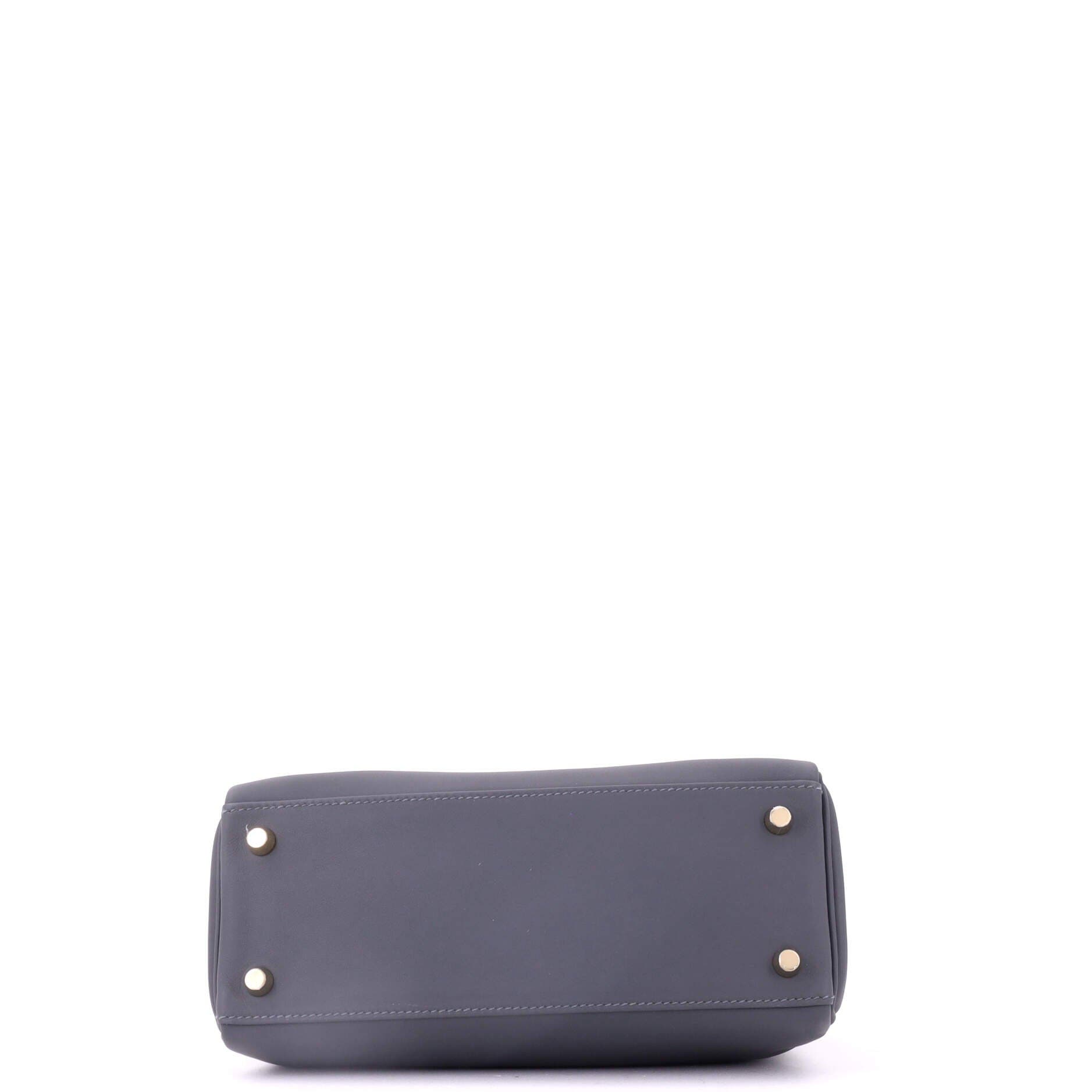 Pre-Owned Hermes Kelly Handbag Verso Swift with Permabrass Hardware 25, Alternate, color, Verso - Gris Misty/Noir