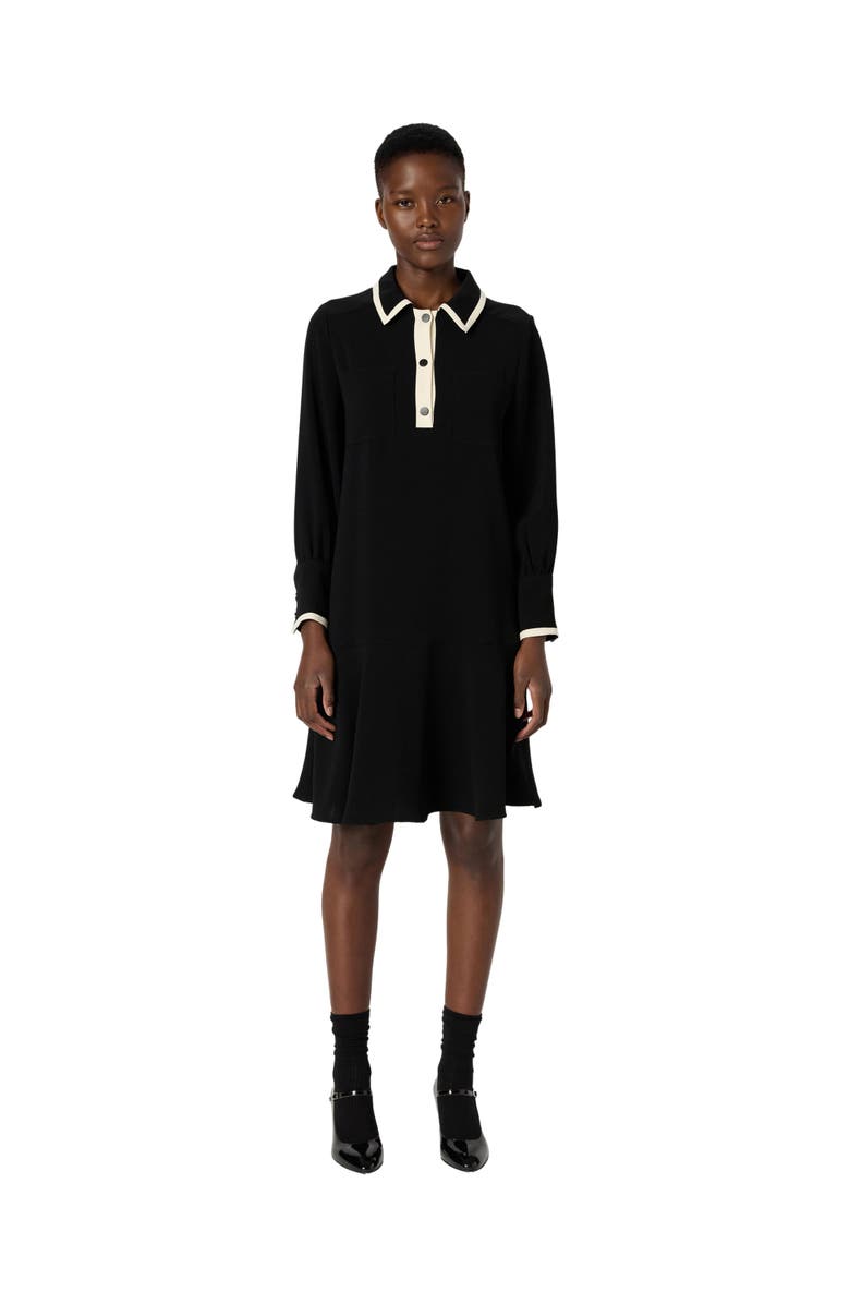 GERARD DAREL Livia Two-Tone Shirt Dress, Main, color, Black