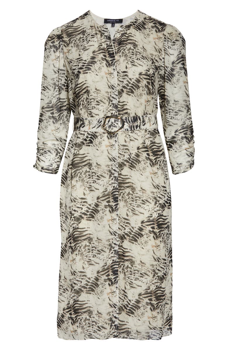 Lafayette 148 New York Neilson Belted Long Sleeve Midi Dress, Alternate, color,