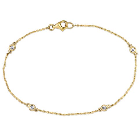 Diamond Station Chain Bracelet 14k