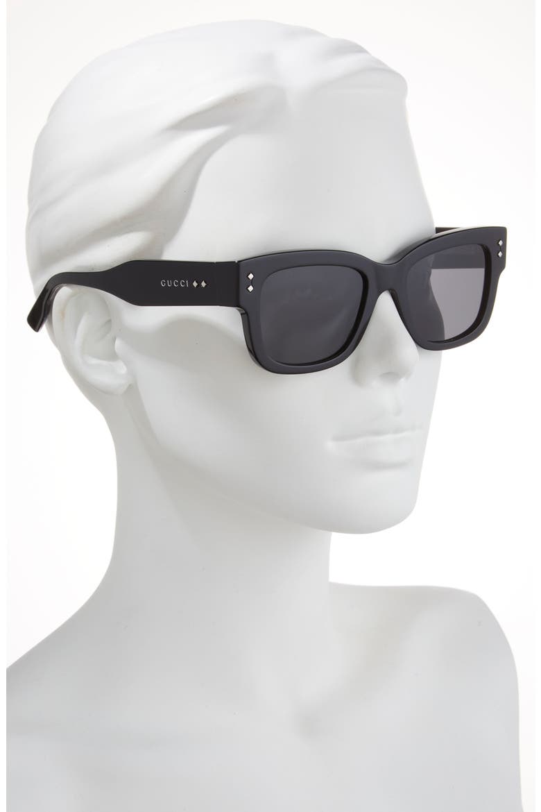 53mm Square Sunglasses, Alternate, color, BLACK BLACK GREY